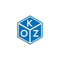 conceito de logotipo de letra de iniciais criativas koz. koz carta design.koz carta logo design em fundo preto. conceito de logotipo de letra de iniciais criativas koz. design de letra koz. vetor