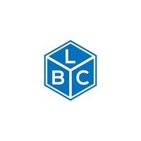 lbc carta logotipo design em fundo preto. lbc conceito de logotipo de letra de iniciais criativas. design de letras lbc. vetor