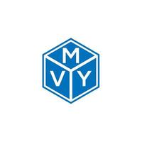 design de logotipo de carta mvy em fundo preto. conceito de logotipo de letra de iniciais criativas mvy. design de letras mvy. vetor