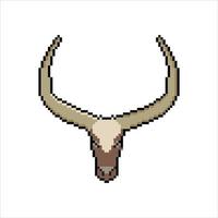 ilustração em vetor pixel art vaca cara.