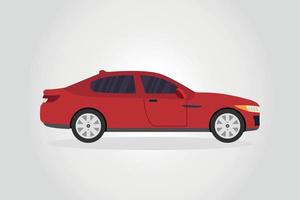 vetor de ilustração de carro de salão de veículo urbano vermelho moderno