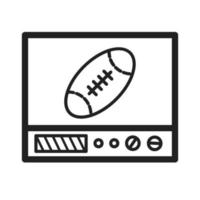 ícone de linha de jogo de rugby vetor