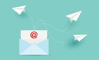 e-mail enviado e conceito de marketing por e-mail, design vetorial vetor