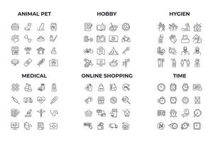 modelo de símbolo de pacote de ícones de mega coleção para ilustração em vetor de logotipo de coleção de design gráfico e web