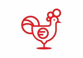 logotipo de vetor de frango vermelho