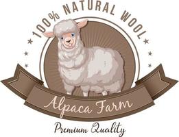 logotipo da fazenda de alpaca para produtos de lã vetor