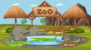 animais no zoológico vetor