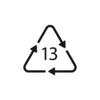 símbolo de reciclagem de bateria 13 so z. ilustração vetorial vetor