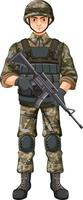 soldado em personagem de desenho animado uniforme