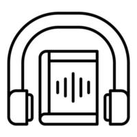 ícone de linha de audiolivro vetor