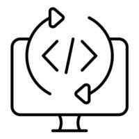 ícone de linha de ciclo de programação vetor