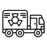 ícone de linha de caminhão neclear vetor