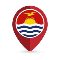 ponteiro de mapa com país kiribati. bandeira de kiribati. ilustração vetorial. vetor