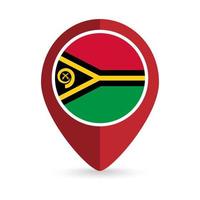 ponteiro de mapa com contry vanuatu. bandeira vanuatu. ilustração vetorial. vetor