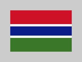 bandeira da gâmbia, cores oficiais e proporção. ilustração vetorial. vetor