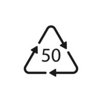 reciclagem de biomateriais código 50 para. ilustração vetorial vetor