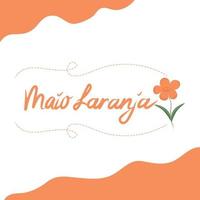 banner de maio laranja com formas desenhadas à mão, vetor