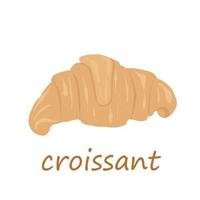 Croissant.icon francês crocante tradicional, clipart para site, entrega de alimentos, padaria, coleção de receitas. estilo de desenho animado vetor