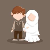 casal de noivos muçulmanos vetor