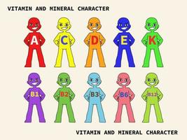 definir design de ilustração de personagem de desenho animado de vitamon vetor