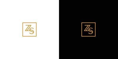 design de logotipo de iniciais de letra zs moderno e simples vetor