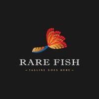 ideia de inspiração de logotipo de peixe colorido com uma textura fofa como um cobertor. o logotipo colorido de inspiração de peixes raros é adequado para logotipos de lojas de peixes, símbolos de lojas relacionados a peixes vetor