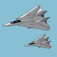 design vetorial de manobra voadora de caça a jato f14 vetor