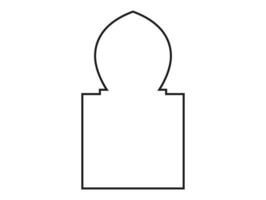 símbolo árabe da janela e das portas do arco islâmico isolado vetor