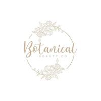 elemento floral botânico logotipo desenhado à mão com flores silvestres e folhas. logotipo para spa e salão de beleza, loja orgânica, casamento, designer floral e etc.