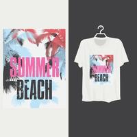 design de camiseta de praia de verão. vetor