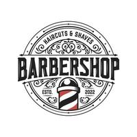 modelo de vetor de design de logotipo de barbearia vintage