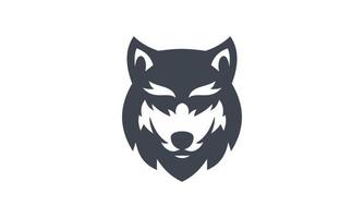 design de vetor de logotipo de rosto de lobo