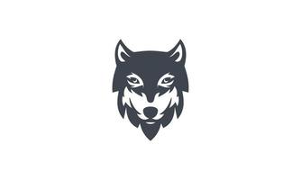 design de vetor de logotipo de rosto de lobo