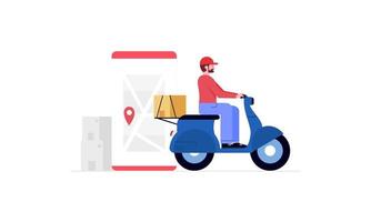 serviço de entrega, ilustração de conceito de transporte rápido de entrega