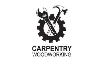oficina de carpintaria e vetor de logotipo de marcenaria