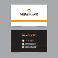 design de modelo de cartão de visita criativo, corporativo e moderno com vetor de layout de cor preto e laranja