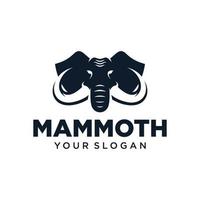 modelo de vetor de design de logotipo de cabeça de mamute