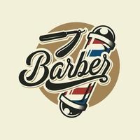 modelo de vetor de design de logotipo de barbearia vintage