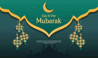 modelo de design gráfico de ilustração realista eid al-fitr ramadan vetor