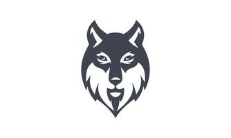 design de vetor de logotipo de rosto de lobo