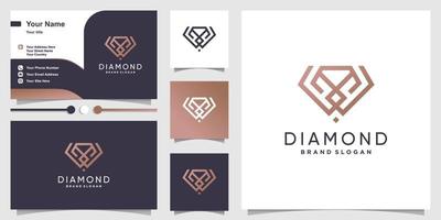 modelo de logotipo de diamante com vetor premium de conceito minimalista moderno