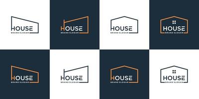 conjunto de coleção de logotipo de casa minimalista com vetor premium de conceito moderno