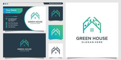 modelo de logotipo de casa verde com vetor premium de estilo moderno