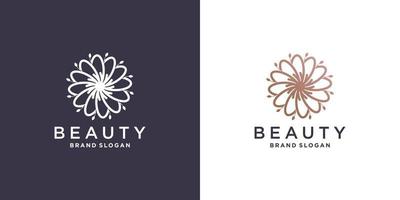 resumo de logotipo de flor de beleza com conceito de linha premium vector parte 1