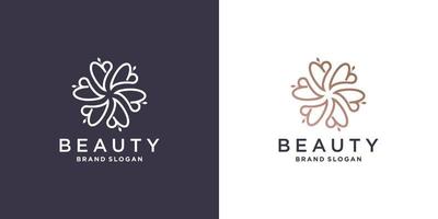 resumo de logotipo de flor de beleza com conceito de linha premium vector parte 2