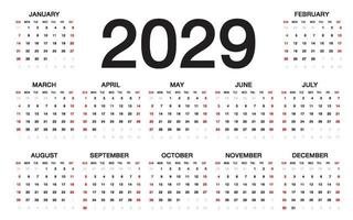 vetor de modelo de calendário 2025