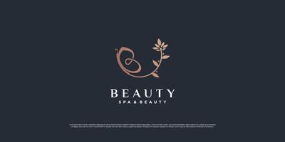 logotipo de beleza com vetor premium de conceito criativo moderno