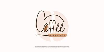 modelo de logotipo de café para negócios, plano de fundo ou impressão com vetor premium de ideia criativa