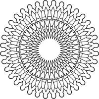 design de mandala preto e branco com arte real vetor