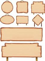 conjunto de placas de madeira diferentes